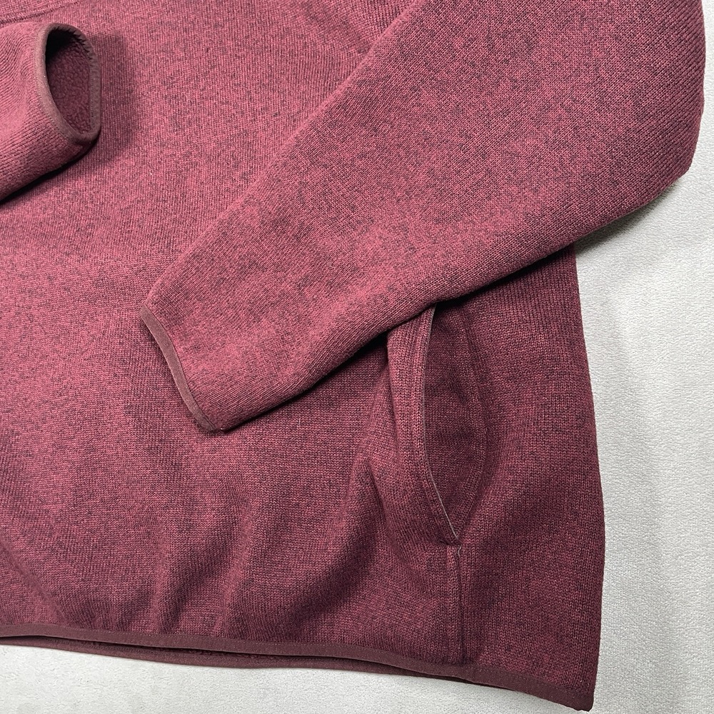 LL Bean Burgundy Red 1/4 Snap Katahdin Fleece Pullover Men XL-Tall Pockets-EUC - Picture 5 of 9